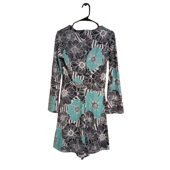 Signature Collection Long Sleeve Floral V Neck Dress Size S/P Small Petite 35"L - Picture 2 of 3